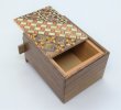 Photo4: 7 steps Yosegi/Walnut wood 3 sun Japanese puzzle box Himitsu-bako (4)