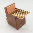 Photo3: Drawer 4 steps Checkered pattern Cube 2 sun Japanese puzzle box Himitsu-bako (3)