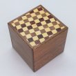 Photo2: Drawer 4 steps Checkered pattern Cube 2 sun Japanese puzzle box Himitsu-bako (2)