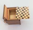 Photo4: Drawer 4 steps Checkered pattern Cube 2 sun Japanese puzzle box Himitsu-bako (4)