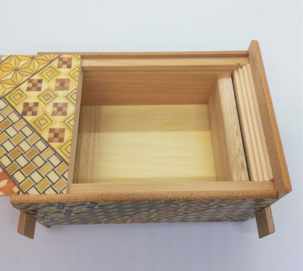 Photo6: 36 steps Yosegi 5 sun Japanese puzzle box Himitsu-bako (6)