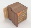 Photo3: 7 steps Cube Yosegi/Walnut wood 2 sun Japanese puzzle box Himitsu-bako (3)