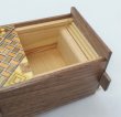 Photo8: 18 steps Yosegi/Walnut wood 3 sun Japanese puzzle box Himitsu-bako (8)