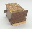 Photo6: 18 steps Yosegi/Walnut wood 3 sun Japanese puzzle box Himitsu-bako (6)