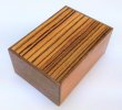 Photo1: 14 steps Natural Zebra wood 4 sun Japanese puzzle box Himitsu-bako (1)