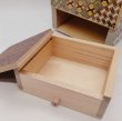 Photo6: Drawer 10 steps Yosegi 4 sun Cube Japanese puzzle box Himitsu-bako (6)