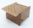 Photo6: Square 12 steps Yosegi/Walnut wood Japanese puzzle box Himitsu-bako (6)