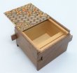 Photo3: Square 12 steps Yosegi/Walnut wood Japanese puzzle box Himitsu-bako (3)