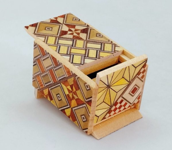 Photo7: 14 steps Yosegi Mame 1 sun Japanese puzzle box Himitsu-bako (7)