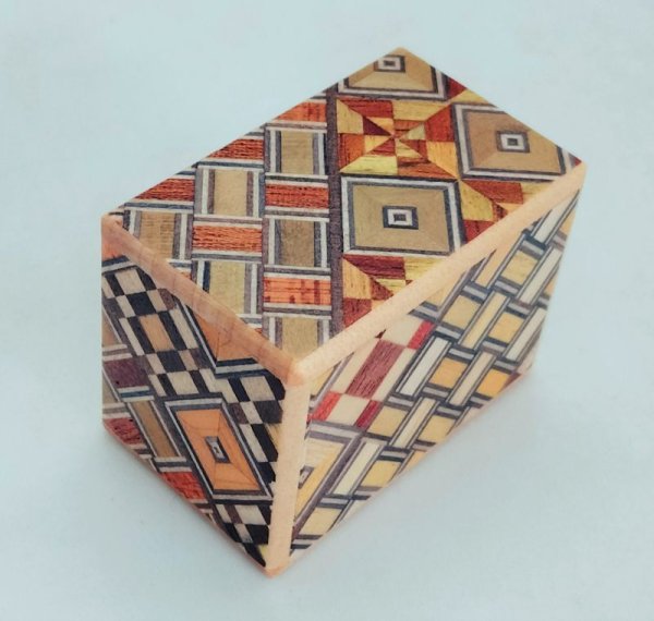 Photo5: 14 steps Yosegi Mame 1 sun Japanese puzzle box Himitsu-bako (5)