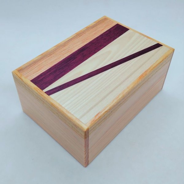 Photo1: 14 steps Natural wood 4 sun Japanese puzzle box Himitsu-bako 23712 (1)