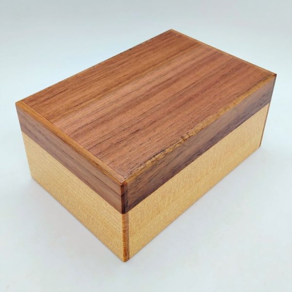 Photo1: 7 steps Walnut wood 5 sun Japanese puzzle box Himitsu-bako (1)