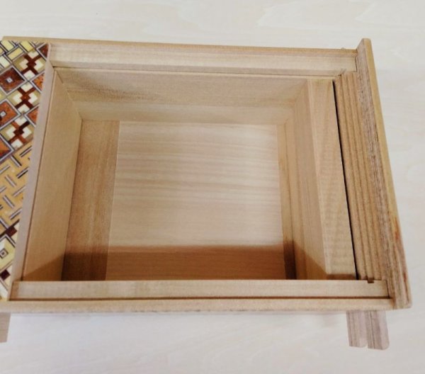 Photo8: 54 steps Traditional Yosegi 6 sun Japanese puzzle box Himitsu-bako (8)