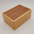 Photo1: 14 steps Walnut wood/Ichimatsu 4 sun Japanese puzzle box Himitsu-bako (1)