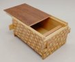 Photo3: 14 steps Walnut wood/Ichimatsu 4 sun Japanese puzzle box Himitsu-bako (3)