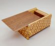 Photo2: 14 steps Walnut wood/Ichimatsu 4 sun Japanese puzzle box Himitsu-bako (2)