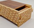 Photo6: 14 steps Walnut wood/Ichimatsu 4 sun Japanese puzzle box Himitsu-bako (6)
