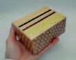 Photo8: 27 steps Natural wood/Ichimatsu 4.2 sun Japanese puzzle box Himitsu-bako (8)