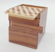Photo5: 7 steps Ichimatsu/Walnut wood Cube 2 sun Japanese puzzle box Himitsu-bako (5)