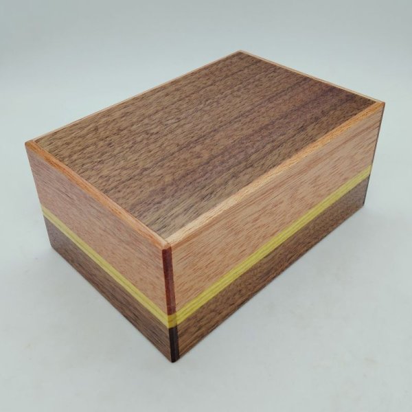 Photo1: 10 steps Drawer Natural wood 5 sun Japanese puzzle box Himitsu-bako  (1)