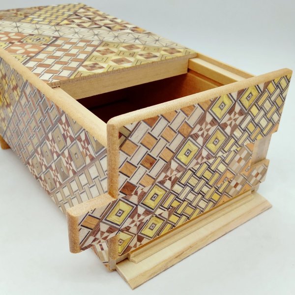 Photo8: 27 steps Yosegi 5 sun Japanese puzzle box Himitsu-bako  (8)