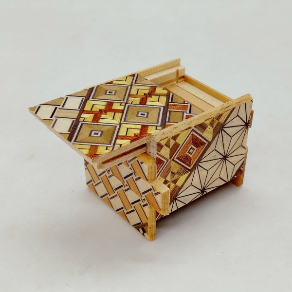 Photo6: Smallest 12 steps Yosegi 1 sun Japanese puzzle box Himitsu-bako (6)