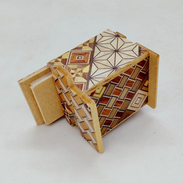 Photo5: Smallest 12 steps Yosegi 1 sun Japanese puzzle box Himitsu-bako (5)