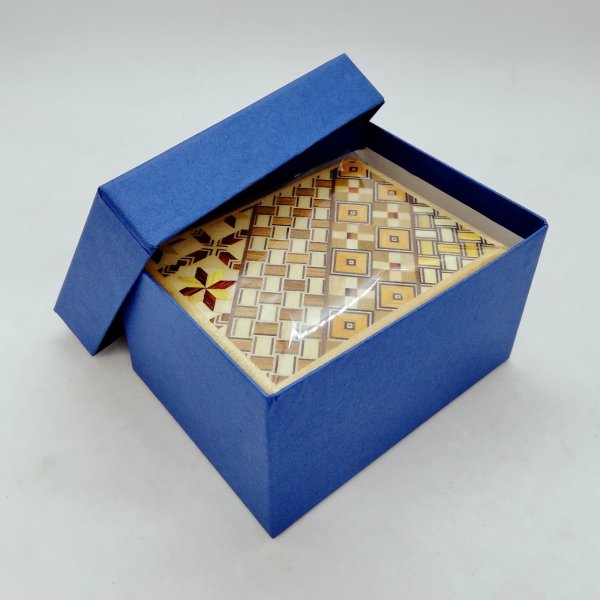 Photo6: 18 steps Yosegi/Ichimatsu 3 sun Japanese puzzle box Himitsu-bako (6)