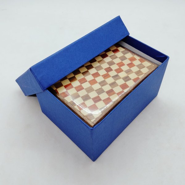 Photo6: 18 steps Ichimatsu/Walnut wood 3 sun Japanese puzzle box Himitsu-bako (6)