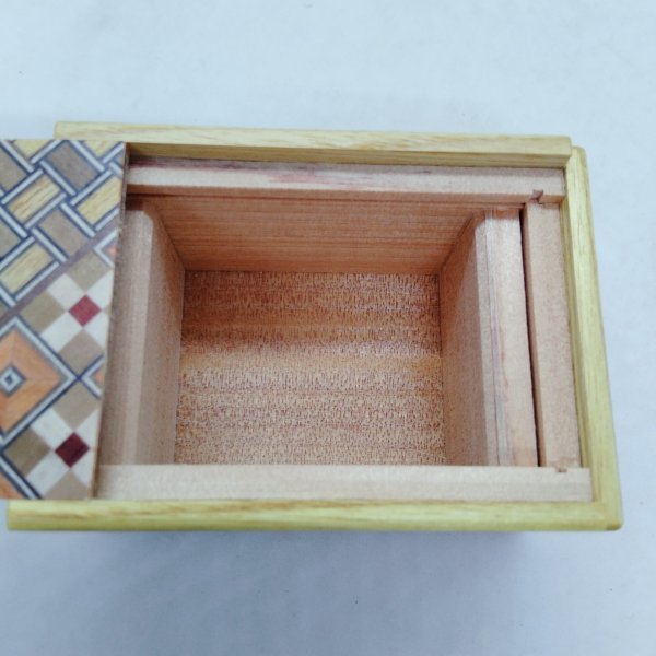 Photo3: 5 steps Yosegi/Natural wood 2.5 sun Japanese puzzle box Himitsu-bako (3)