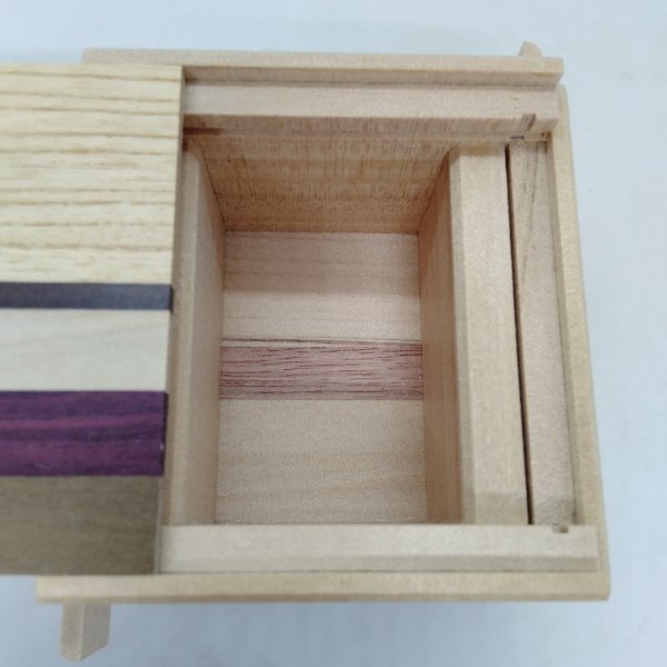 Photo3: Square 12 steps Natural wood Five types/Agathis Japanese puzzle box Himitsu-bako (3)