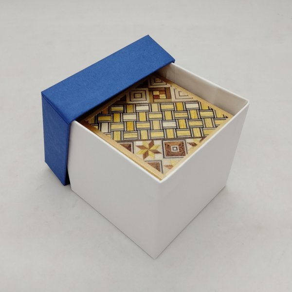 Photo6: 7 steps Cube Yosegi/Naturalwood 2 sun Japanese puzzle box Himitsu-bako (6)