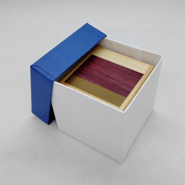 Photo6: 7 steps Cube Natural wood 2 sun Japanese puzzle box Himitsu-bako (6)