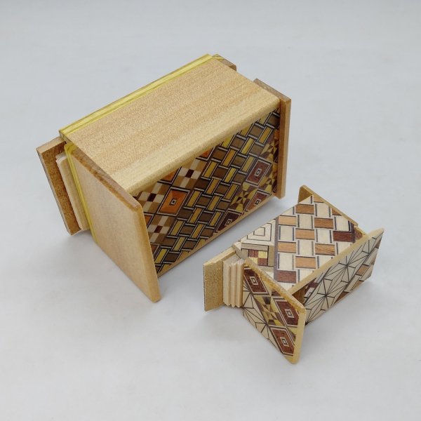 Photo5: Nested 18 steps/5 steps (Mame/2.5sun) Yosegi Japanese puzzle box Himitsu-bako (5)