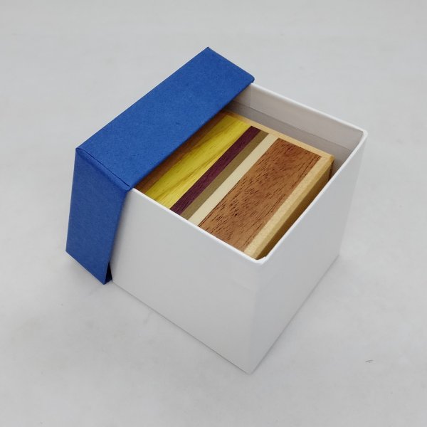 Photo6: 12 steps Cube Natural wood 2 sun Japanese puzzle box Himitsu-bako 202508 (6)