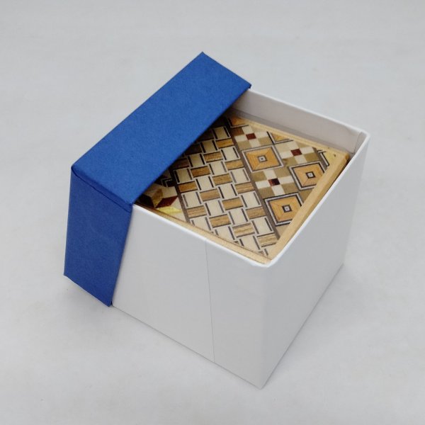 Photo6: 12 steps Cube Yosegi/Naturalwood 2 sun Japanese puzzle box Himitsu-bako (6)
