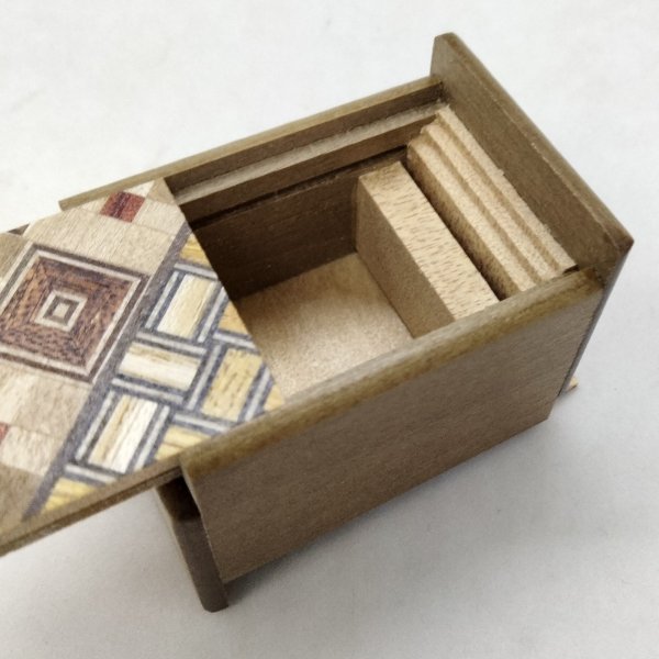 Photo5: 14 steps Yosegi/Natural wood (Ho) Mame 1 sun Japanese puzzle box Himitsu-bako (5)
