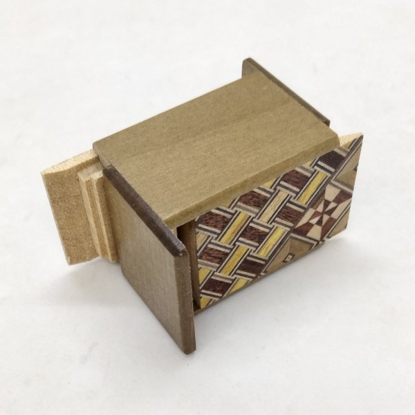 Photo6: 14 steps Yosegi/Natural wood (Ho) Mame 1 sun Japanese puzzle box Himitsu-bako (6)