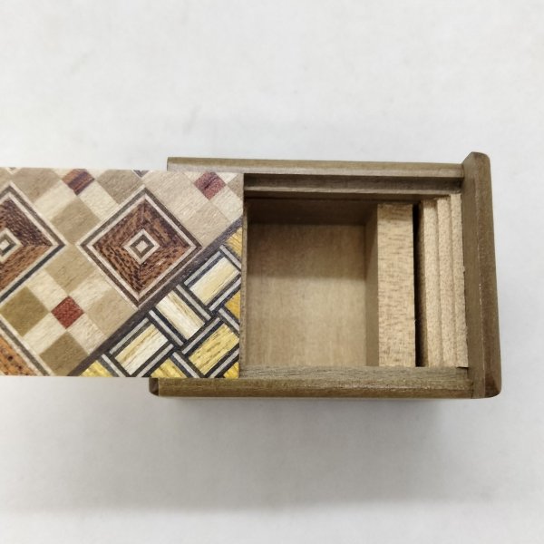 Photo4: 14 steps Yosegi/Natural wood (Ho) Mame 1 sun Japanese puzzle box Himitsu-bako (4)