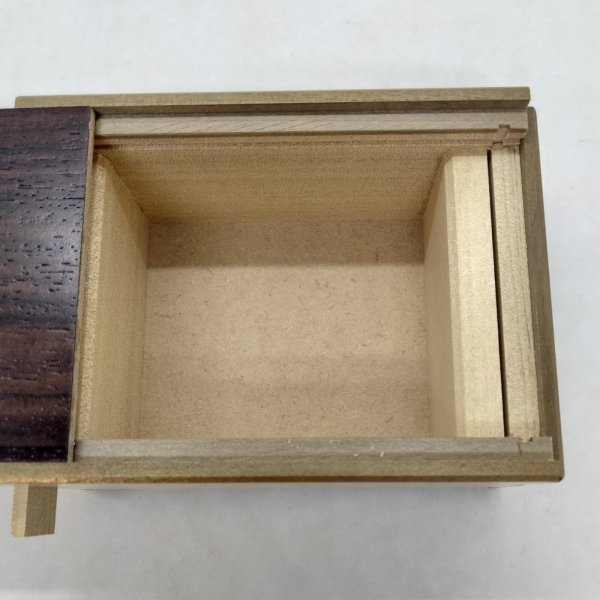 Photo3: 14 steps Rosewood/Agathis wood 4 sun Japanese puzzle box Himitsu-bako (3)