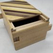Photo6: 14 steps Striped pattern/Agathis wood 4 sun Japanese puzzle box Himitsu-bako (6)