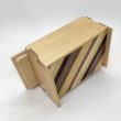 Photo5: 14 steps Striped pattern/Agathis wood 4 sun Japanese puzzle box Himitsu-bako (5)