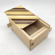 Photo3: 14 steps Striped pattern/Agathis wood 4 sun Japanese puzzle box Himitsu-bako (3)