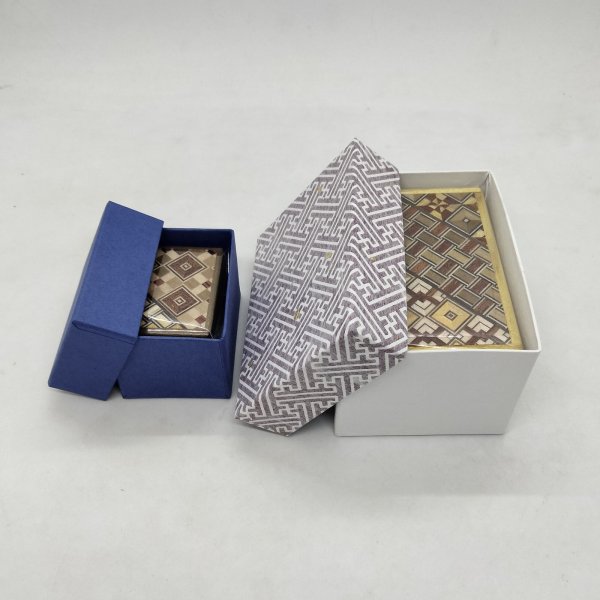 Photo7: Nested 14 steps/5 steps (Mame/2.5sun) Yosegi Japanese puzzle box Himitsu-bako (7)