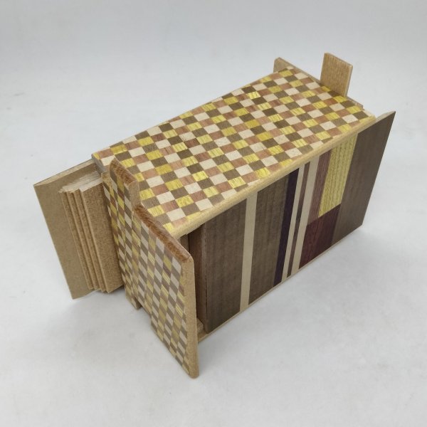 Photo4: 27 steps Creative yosegi 4.2 sun Japanese puzzle box Himitsu-bako 202509 (4)