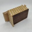 Photo5: 18 steps Walnut wood/Ichimatsu 4 sun Japanese puzzle box Himitsu-bako (5)