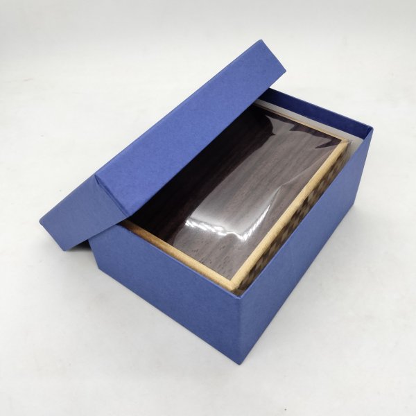 Photo6: 27 steps Rosewood/Ichimatsu 4 sun Japanese puzzle box Himitsu-bako (6)