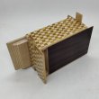 Photo4: 27 steps Rosewood/Ichimatsu 4 sun Japanese puzzle box Himitsu-bako (4)