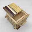 Photo2: Square 18 steps Natural wood/ichimatsu Japanese puzzle box Himitsu-bako 202510 (2)
