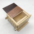 Photo2: Square 18 steps Random-grain/ichimatsu Japanese puzzle box Himitsu-bako 01 (2)